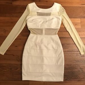 White and Mesh Cutouts Hot Miami Styles Dress